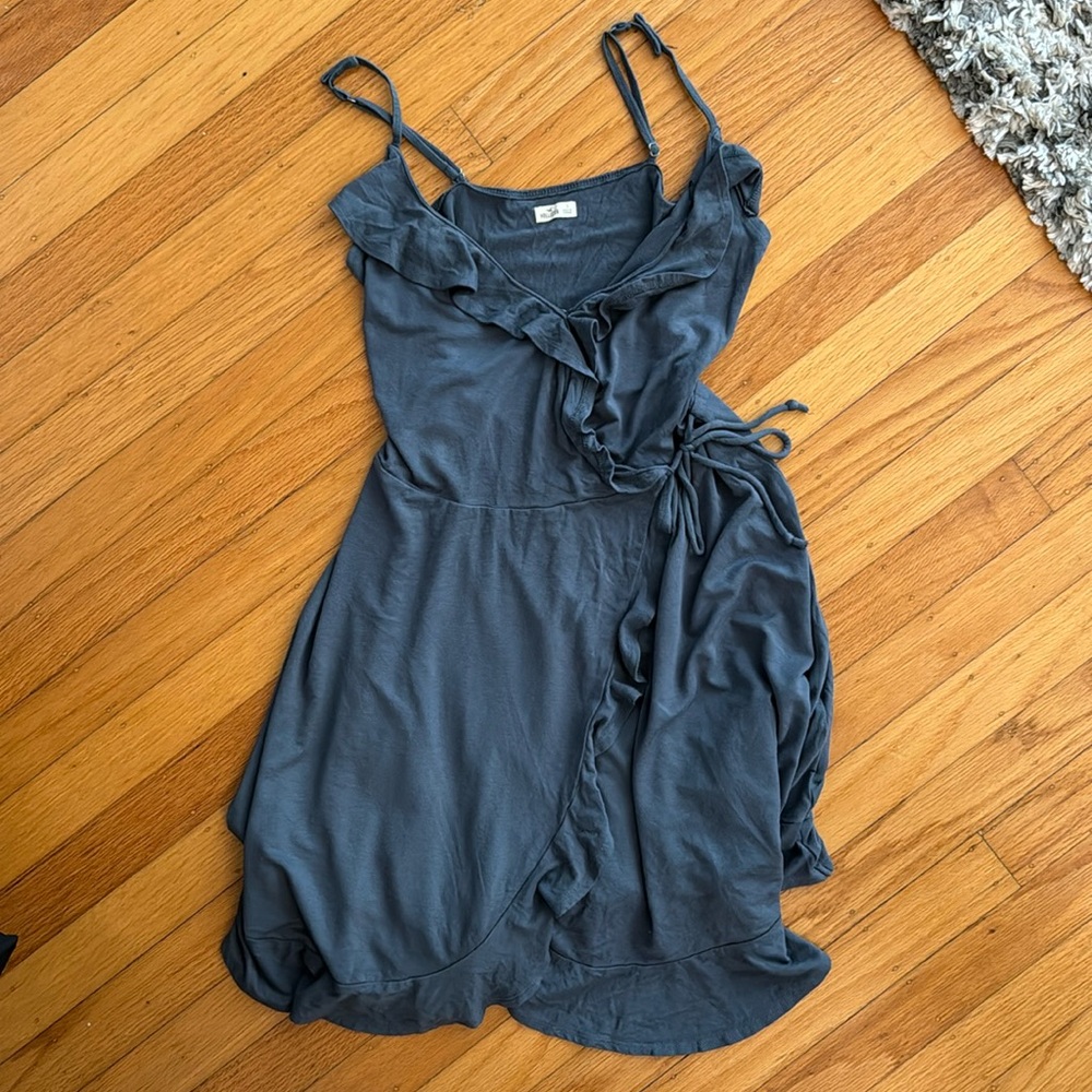 Hollister Sleeveless A-line Blue -GrayWrap Dress